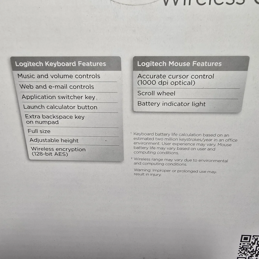 Logitech wireless desktop